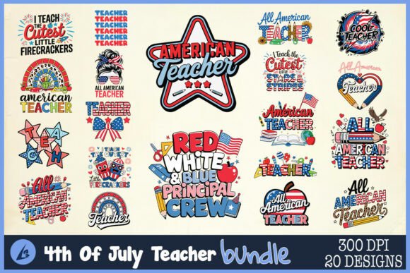 4th of July Teacher SVG Bundle: Graphics & Crafts