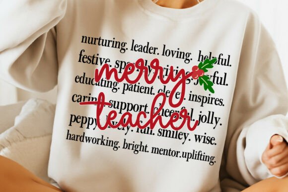 Christmas Teacher SVG PNG, Merry Teacher