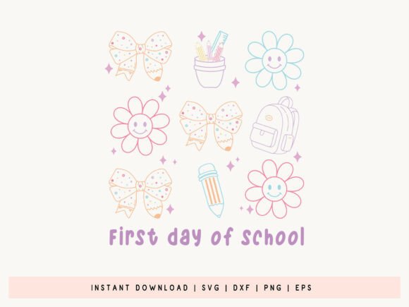 Coquette Bow First Day of School SVG