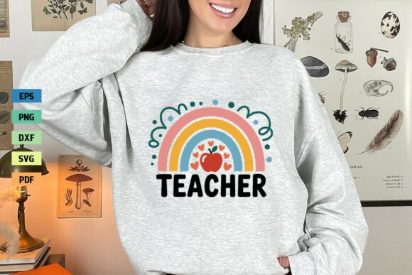 Rainbow Teacher SVG for Crafts and Graphics