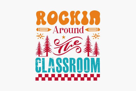Retro Teacher Christmas SVG Graphics