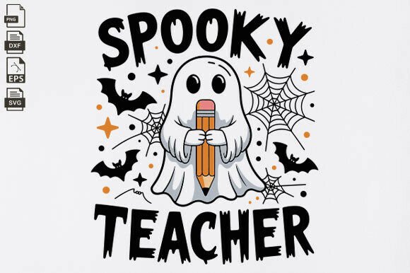 Spooky Teacher Svg, Retro Halloween Svg