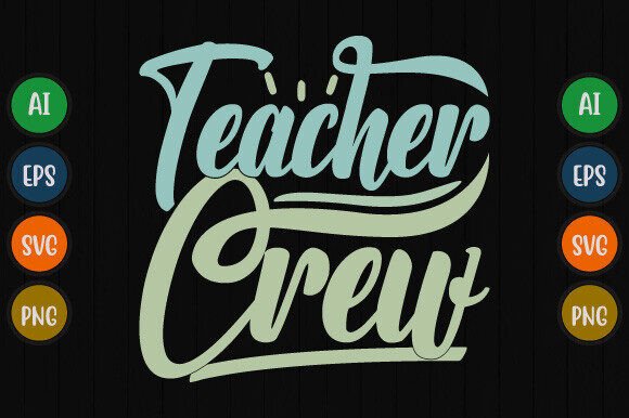 Teacher Crew Calligraphy T Shirt Design Graphics